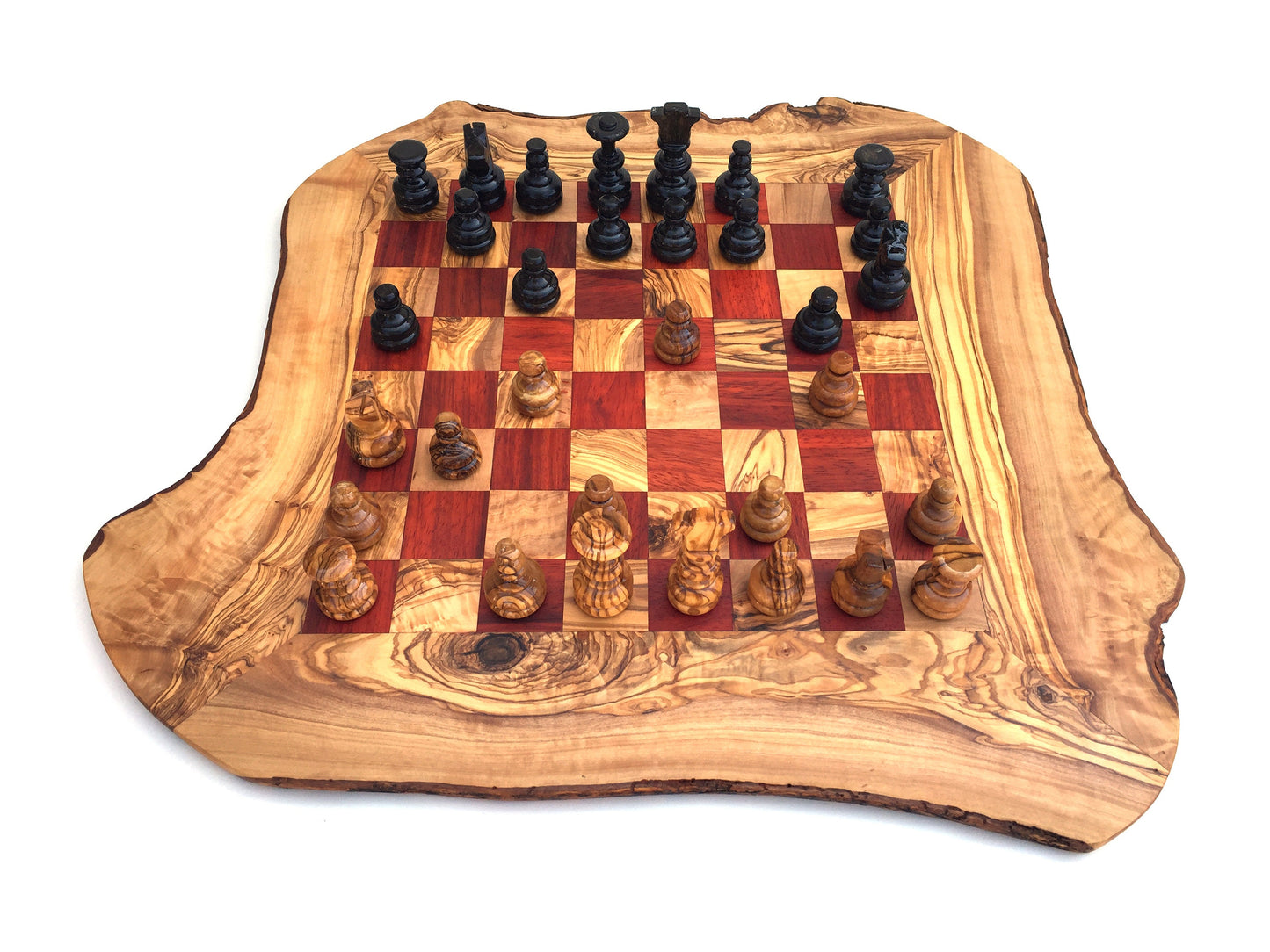 Schachspiel rustikal, Schachbrett Gr. XL inkl. 32er Schachfiguren