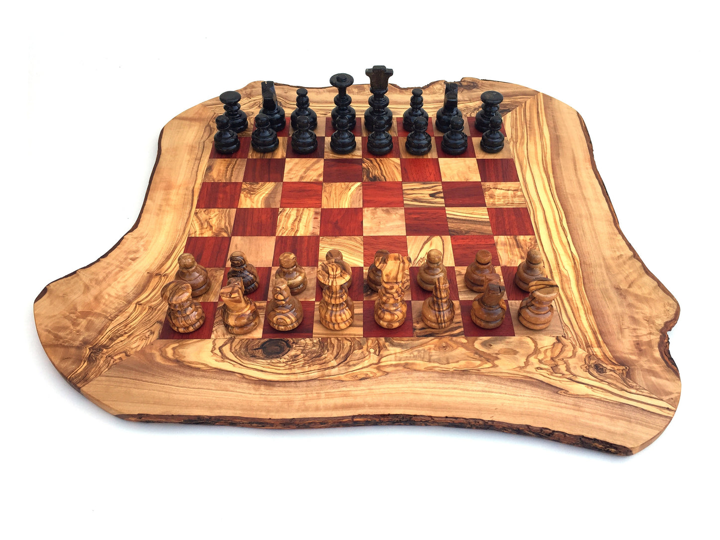 Schachspiel rustikal, Schachbrett Gr. XL inkl. 32er Schachfiguren