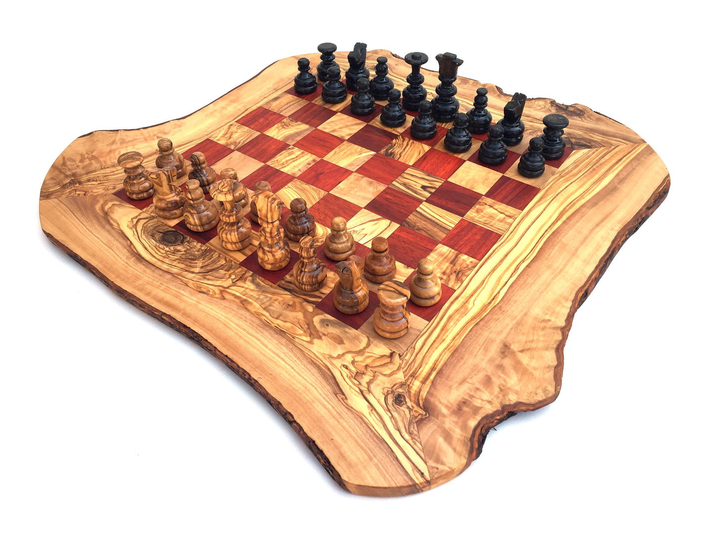 Schachspiel rustikal, Schachbrett Gr. XL inkl. 32er Schachfiguren