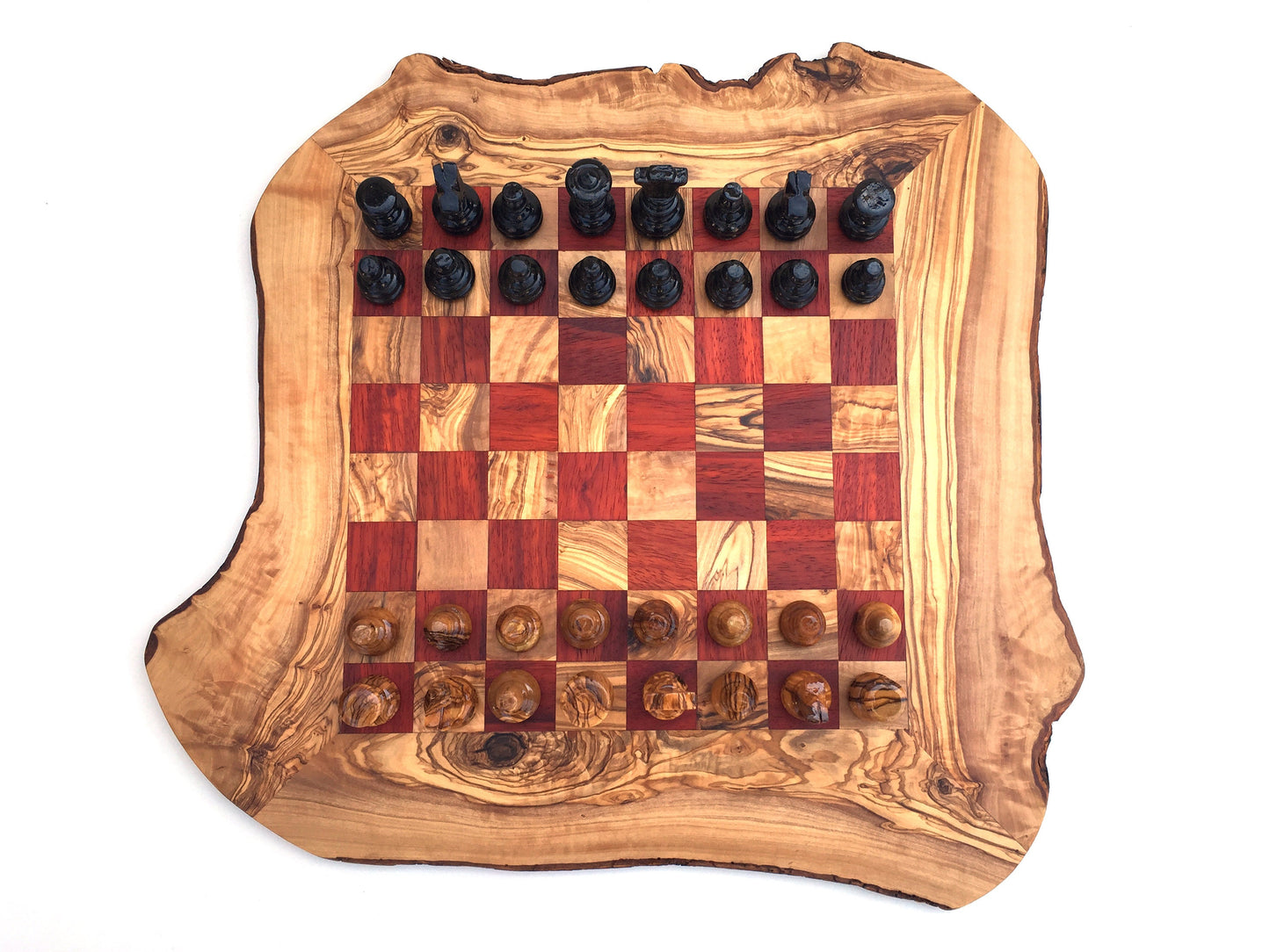 Schachspiel rustikal, Schachbrett Gr. XL inkl. 32er Schachfiguren