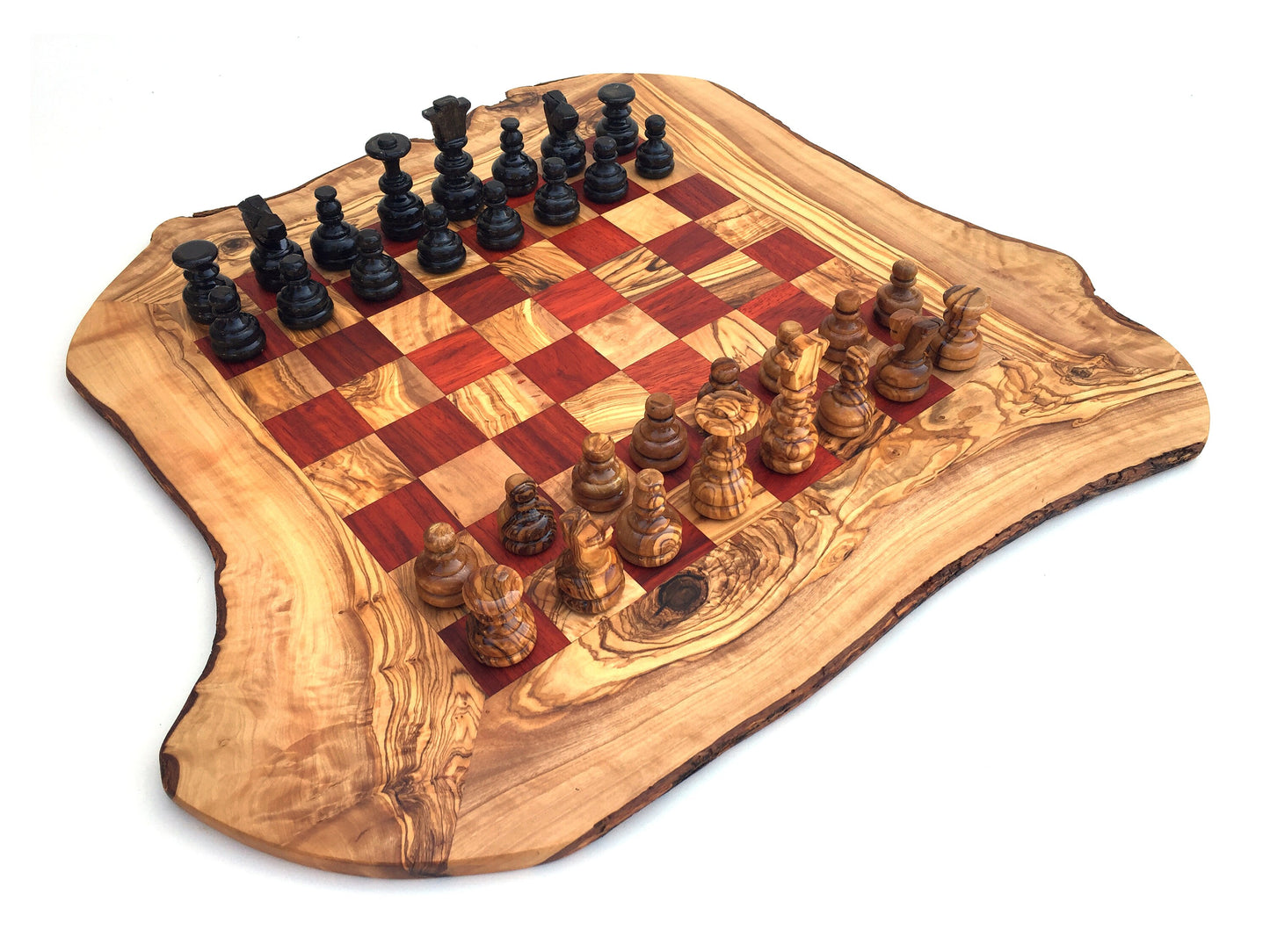 Schachspiel rustikal, Schachbrett Gr. XL inkl. 32er Schachfiguren
