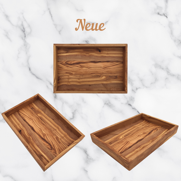 Tablett "My Home" 32 x 22 x 4 cm - Ablage aus Olivenholz