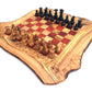 Schachspiel rustikal, Schachbrett Gr. XL inkl. 32er Schachfiguren