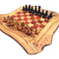 Schachspiel rustikal, Schachbrett Gr. XL inkl. 32er Schachfiguren