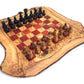 Schachspiel rustikal, Schachbrett Gr. XL inkl. 32er Schachfiguren