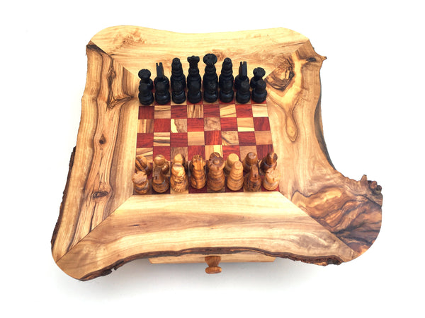 Schachspiel rustikal, Schachtisch Gr. S inkl. 32er Schachfiguren