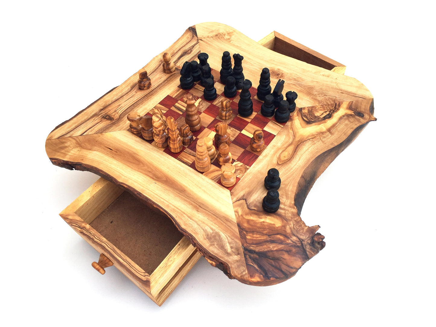 Schachspiel rustikal, Schachtisch Gr. S inkl. 32er Schachfiguren