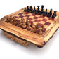 Schachspiel rustikal, Schachtisch Gr. XL inkl. 32er Schachfiguren