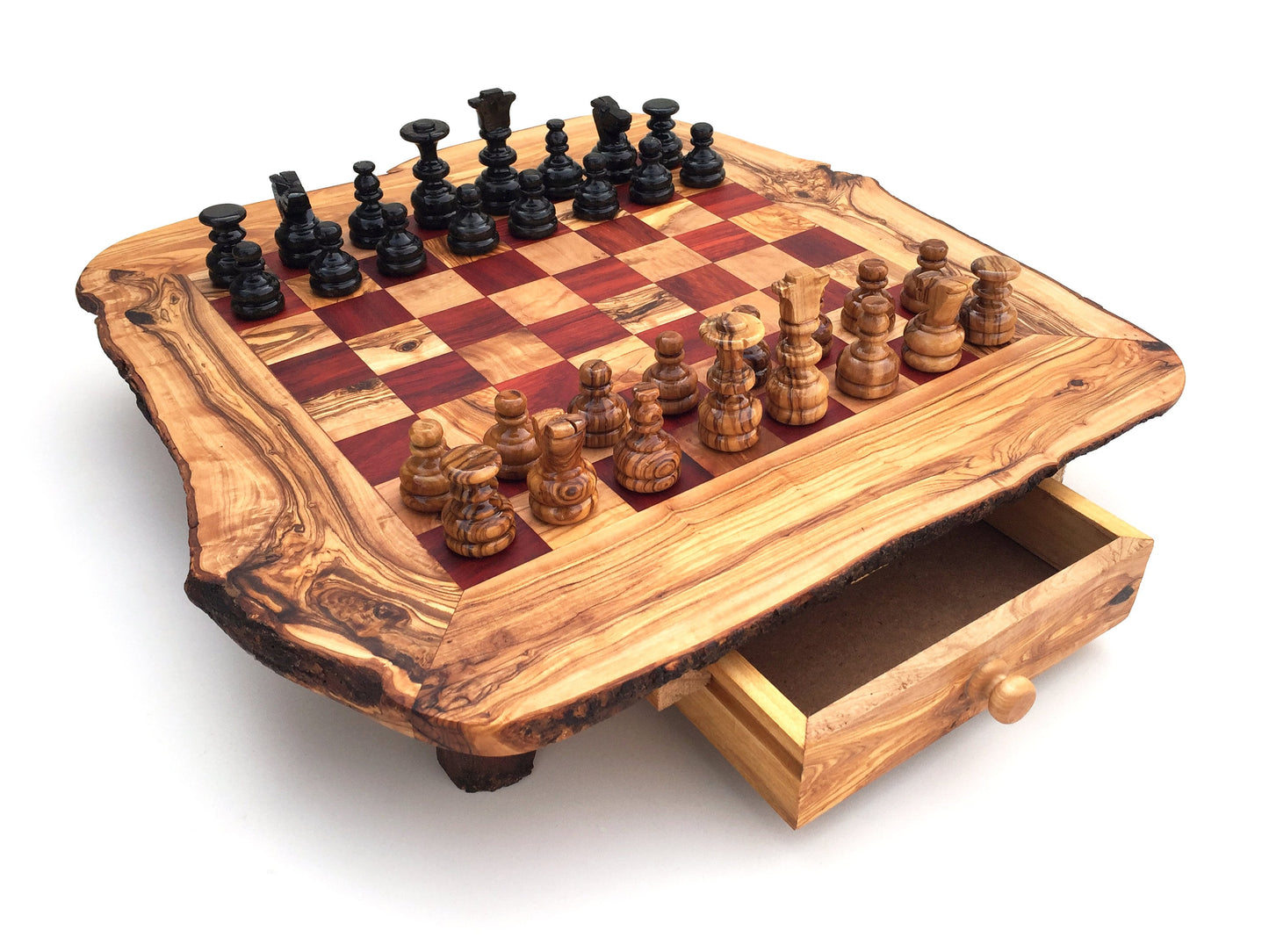 Schachspiel rustikal, Schachtisch Gr. XL inkl. 32er Schachfiguren