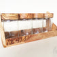 Regal mit 4 Glas Dosen und Deckel