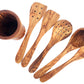6er Set Küchenhelfer, 4 Kochlöffel+1 Kelle inklusive Utensilienhalter, Löffel Länge 30/35 cm