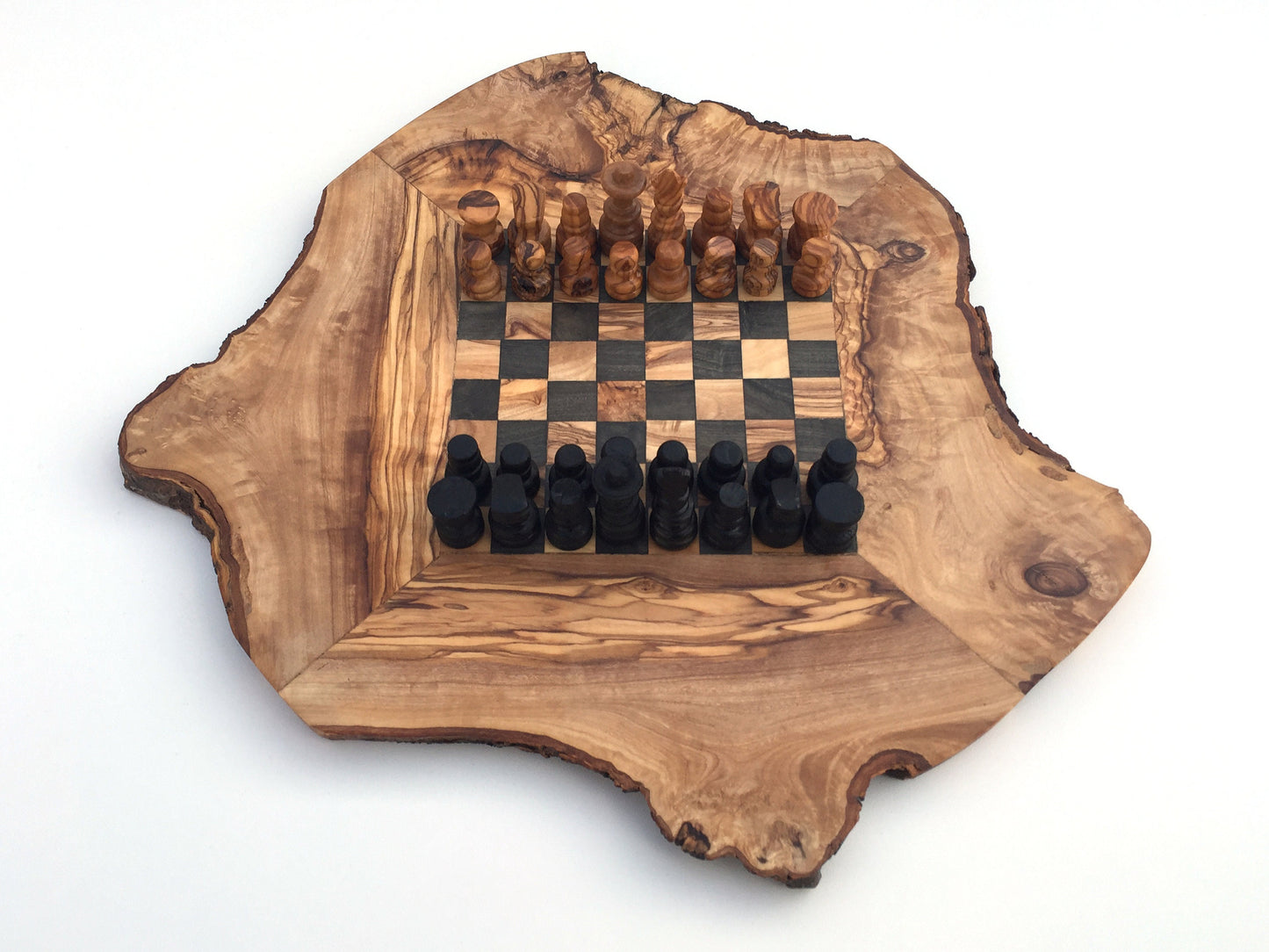 Schachspiel rustikal, Schachbrett Gr. S inkl. Schachfiguren