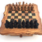Schachspiel abgerundete Kante, Schachtisch Gr. L inkl. 32 Schachfiguren