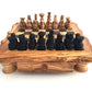 Schachspiel abgerundete Kante, Schachtisch Gr. L inkl. 32 Schachfiguren