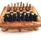 Schachspiel gerade Kante, Schachtisch Gr. L inkl. 32 Schachfiguren