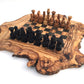 Schachspiel rustikal, Schachbrett Gr. L inkl. Schachfiguren