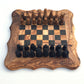 Schachspiel abgerundete Kante, Schachbrett Gr. M inkl. 32 Schachfiguren