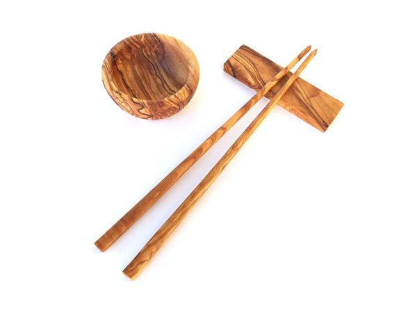 Sushi Essstäbchen 27 cm, Set wählbar, Chopsticks, handgefertigt aus Olivenholz