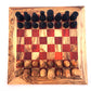 Schachspiel gerade Kante, Schachbrett Gr. L inkl. 32 Schachfiguren aus Marmor