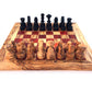 Schachspiel gerade Kante, Schachbrett Gr. L inkl. 32 Schachfiguren aus Marmor