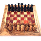 Schachspiel gerade Kante, Schachbrett Gr. L inkl. 32 Schachfiguren aus Marmor