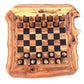 Schachspiel rustikal, Schachbrett Gr. XL inkl. Schachfiguren aus Marmor